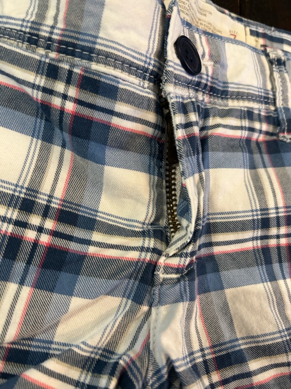 Hollister Y2K Vintage Low Rise Blue Plaid Micro Mini Shorts - Picture 4 of 10